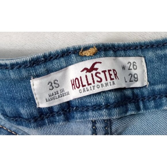 Hollister Super Skinny Women Size 3 Short Blue Distressed Jeans - Picture 4 of 7